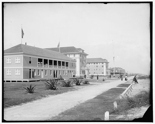 Casino, Breakers, and cottages along the beach, Palm Beach, Fla.