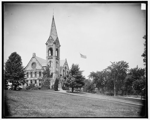 Chapel and campus, Agricultural College, Amherst, Mass.
