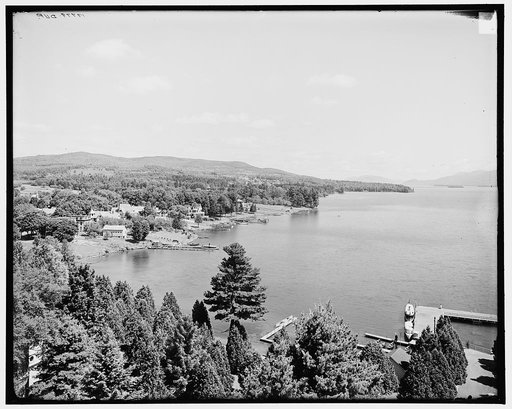 Caldwell Shore from Fort William Henry Hotel, Lake George, N.Y.