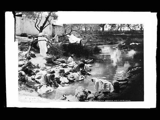 Washing at the hot springs