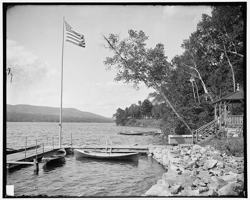 A Private dock, Crosbyside, Lake George, N.Y.