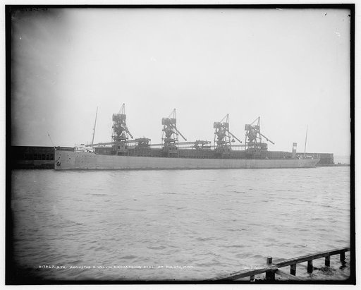 Str. Augustus B. Wolvin discharging coal at Duluth, Minn.