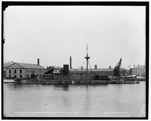 U.S.S. Puritan under construction at Brooklyn Navy Yard