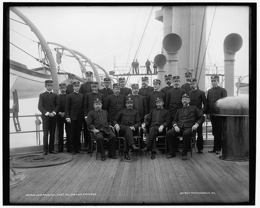 U.S.S. Raleigh, Capt. Merrill Miller and officers