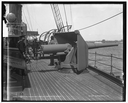 U.S.S. Raleigh, the gun that fired the first shot at Manila