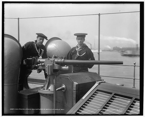 U.S.S. Raleigh, Spanish gun captured at Battle of Manila Bay