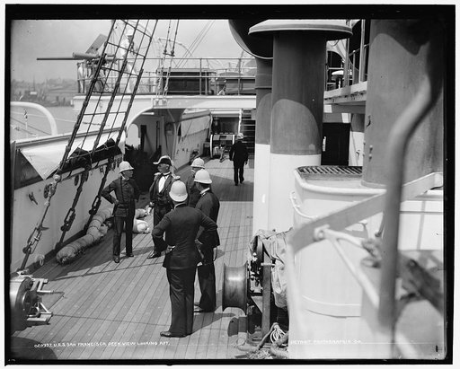 U.S.S. San Francisco, deck view looking aft