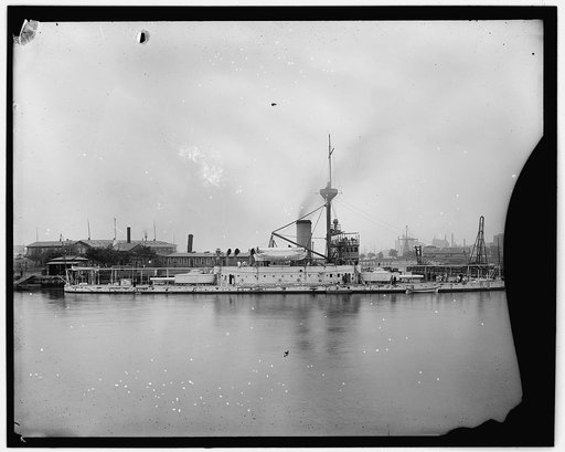 U.S.S. Terror (armored monitor) being fitted out at Brooklyn Navy Yard