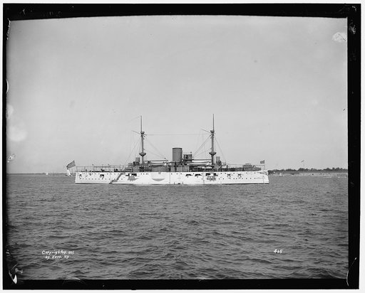 U.S.S. Texas (armored battleship), broadside