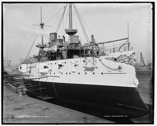 U.S.S. Texas in dry dock