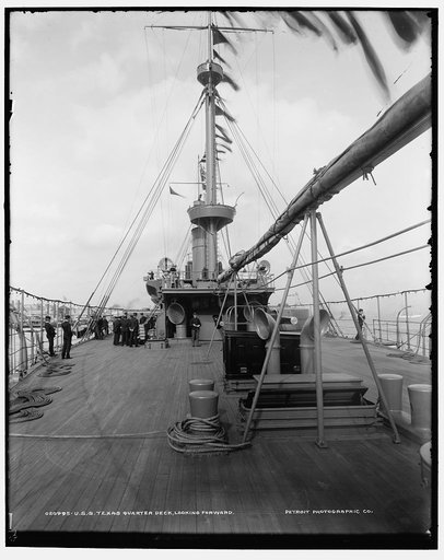 U.S.S. Texas, quarter deck, looking forward