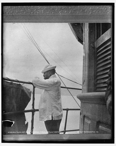 U.S.S. Texas, Capt. Philip on bridge during Battle of Santiago