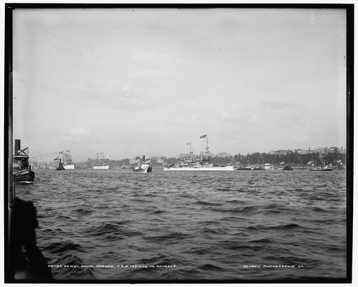 Dewey Naval Parade, U.S.S. Indiana in advance