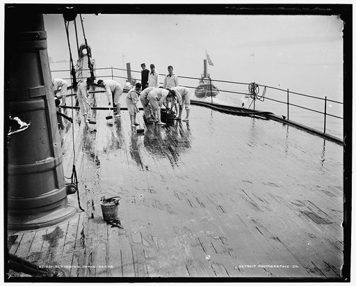 Scrubbing down decks