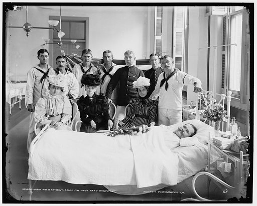 Visiting a patient, Brooklyn Navy Yard Hospital