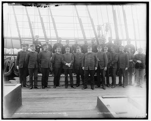 Capt. Dewey and officers, Pensacola Navy Yard