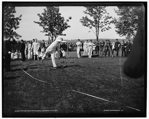 Putting the shot, U.S. Naval Academy field day