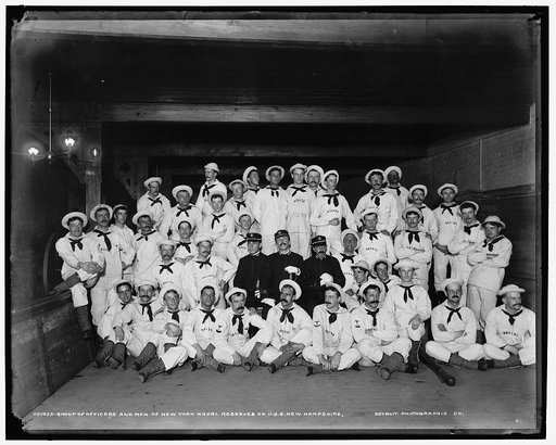 Group of officers and men of New York Naval Reserves on U.S.S. New Hampshire