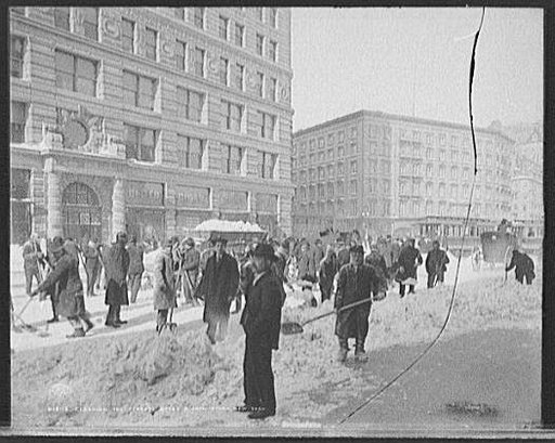 Cleaning the streets after a snow storm, New York