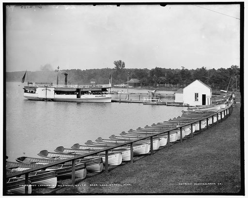 Boat landing at Wildwood, White Bear Lake, St. Paul, Minn.