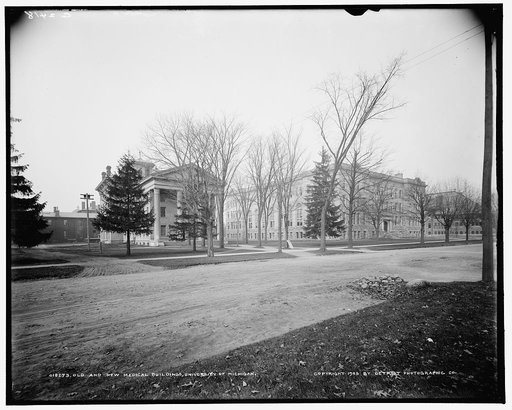 Old and new medical buildings, University of Michigan