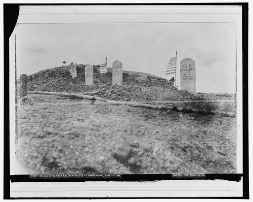 Graves of Marines killed in battle at Guantanamo, June 14, 1898
