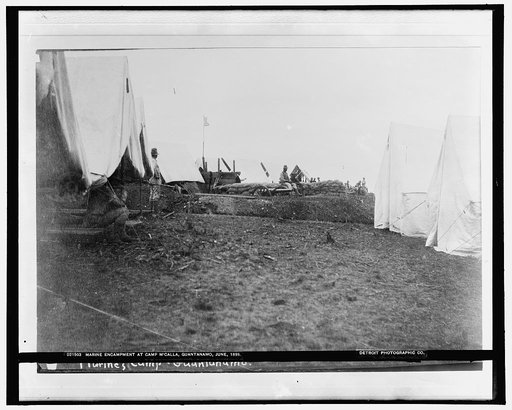 Marine encampment at Camp M'Calla [i.e. McCalla], Guantanamo, June 1898