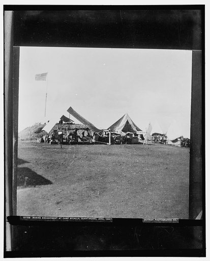 Marine encampment at Camp M'Calla [i.e. McCalla], Guantanamo, June 1898