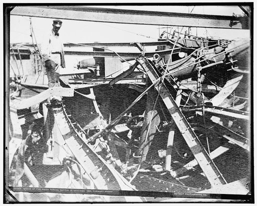 Wreck of the Maria Teresa, Battle of Santiago, 1898, forward bridge