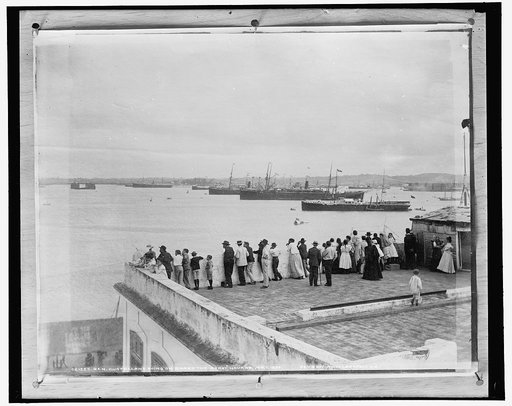 Gen. Custellano [i.e. Adolfo Jiménez Castellanos] going on board the Rabat, Havana, Jan. 1, 1899