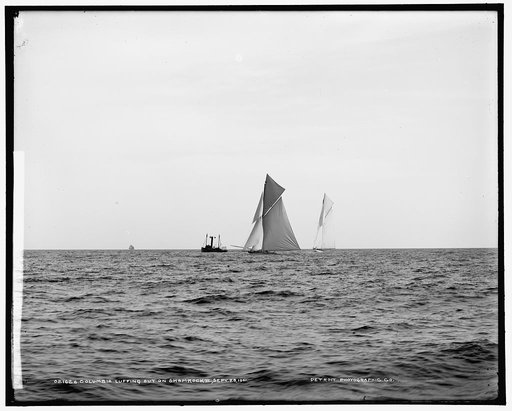 Columbia luffing out on Shamrock II