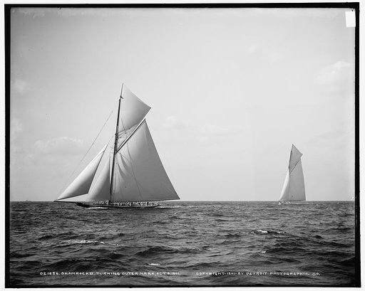 Shamrock II turning outer mark, Oct. 4, 1901