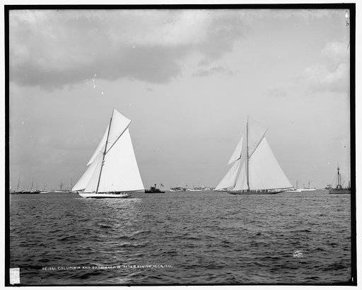 Columbia and Shamrock II after finish