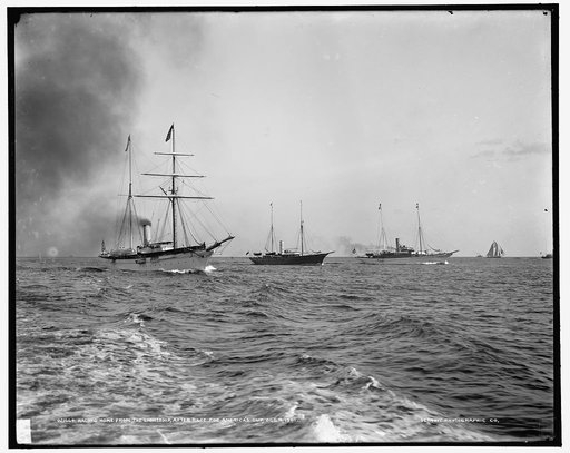 Racing home from the lightship, after race for America's Cup