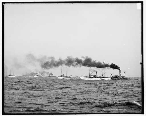 Fleet starting home after the race