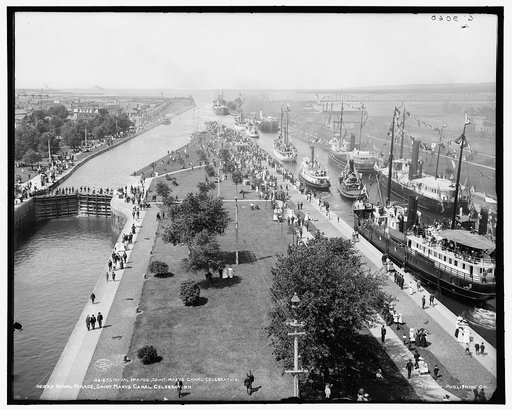 Naval parade, Saint Mary's [i.e. Sault Sainte Marie]Canal celebration