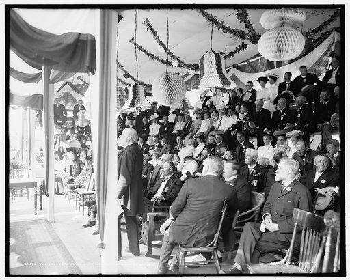 The Speaker's stand, Saint Mary's [i.e. Sault Sainte Marie] Canal celebration