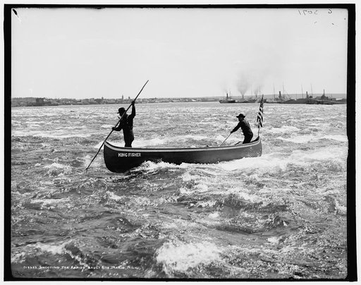Shooting the rapids, Sault Ste. Marie, Mich.