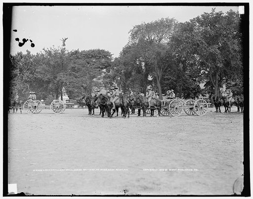 Light artillery drill, Horse Battery, at ease, [United States Military Academy], West Point, N.Y.