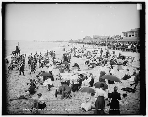 On the beach at Ross' pavilion, Ocean Grove, N.J.