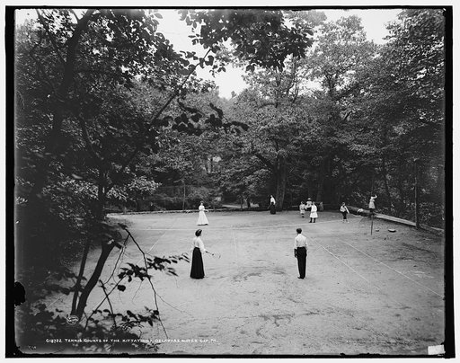 Tennis courts of the Kittatinny [House], Delaware Water Gap, Pa.