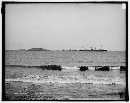 Outward bound, passing Boston Light, Boston, Mass.