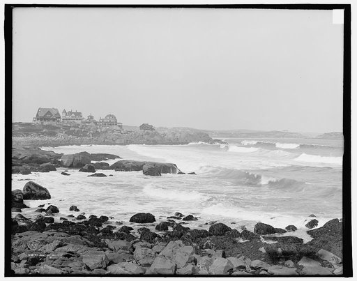Surf at Bass Rock [sic] from Moorland Hotel, Gloucester, Mass.