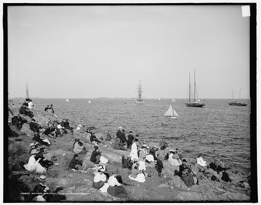 Waiting for N.Y.Y.C. [i.e. New York Yacht Club] fleet, Marblehead, Mass.