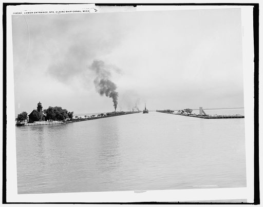 Lower entrance, Ste. Claire [i.e. Clair] ship canal, Mich.