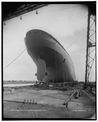 S.S. William G. Mather, stern view before launch