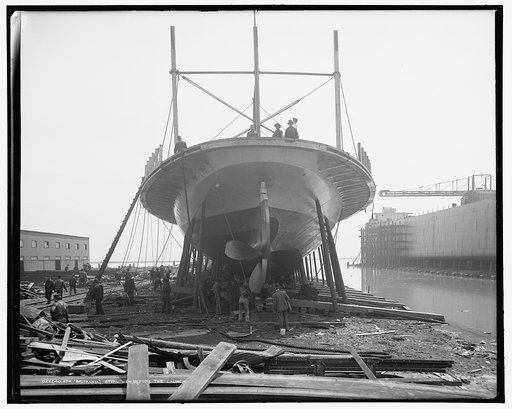 Str. Britannia, stern view before the launch