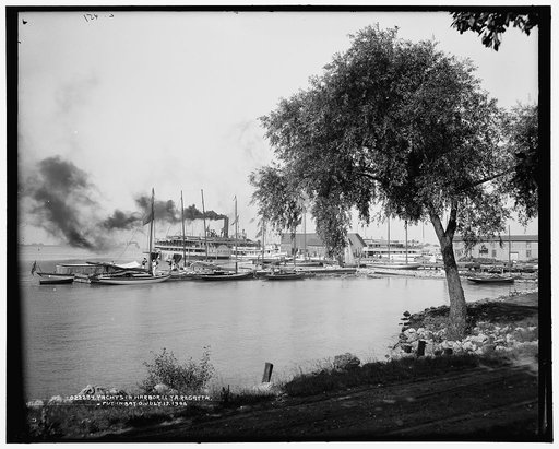 Yachts in harbor, I.L.Y.A. [Inter-Lake Yachting Association] regatta, Put-in-Bay, O[hio