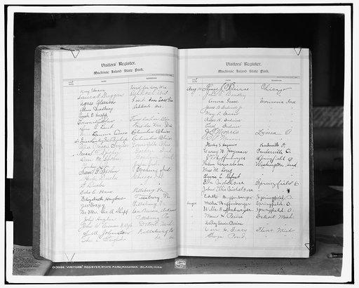 A Visitor's register, Mackinac Island, Mich.