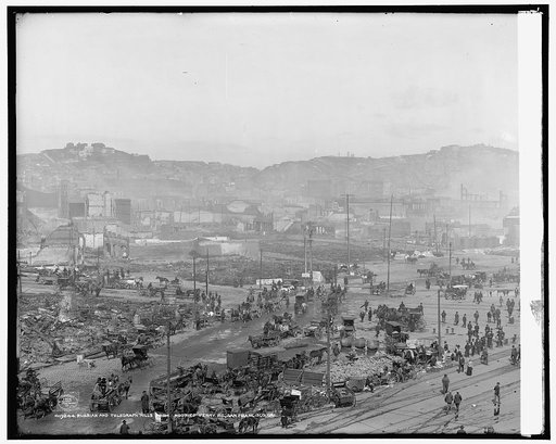 Russian and Telegraph hills from roof of Ferry P.O., San Francisco, Cal.
